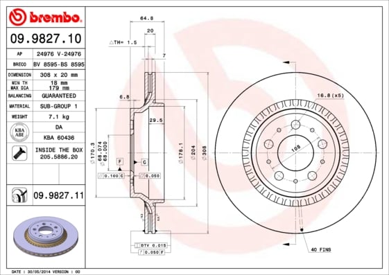 Set (2x) Remschijven Brembo premium