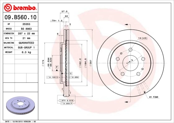 Set (2x) Remschijven voorzijde Brembo premium voor Daihatsu Terios 1.5 VVT-i
