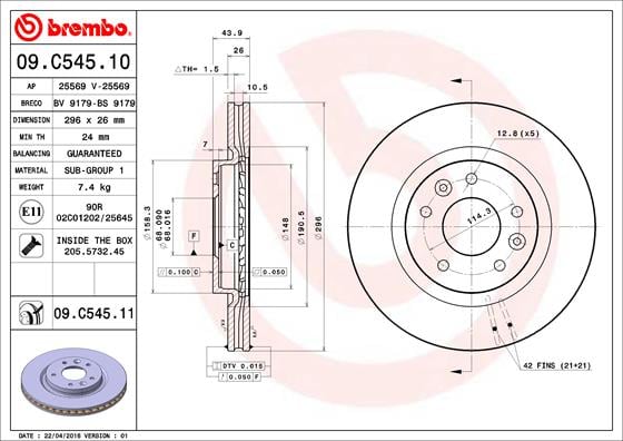 Set (2x) Remschijven voorzijde Brembo premium voor Nissan X-trail 2.0 All Mode 4x4-i 