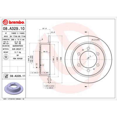 Daewoo Korando 2.9 D Set (2x) Remschijven achterzijde Brembo premium