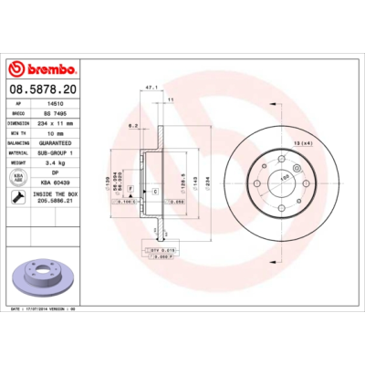 Daihatsu Charade III 1.0 D (g101) Set (2x) Remschijven voorzijde Brembo premium