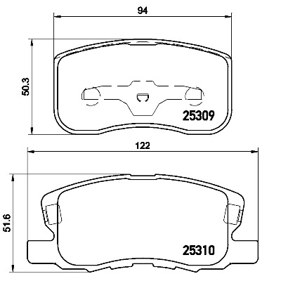 Remblokkenset voorzijde Brembo premium voor Mitsubishi Colt type 6 1.5