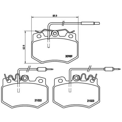 Remblokken voorzijde Brembo premium voor Peugeot 305 type 2 Break 1.9 Diesel